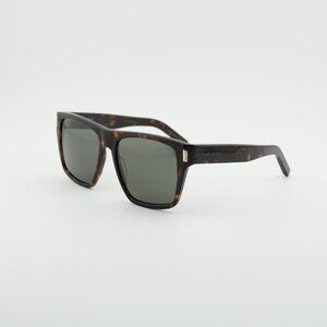 Saint Laurent SL424 002 Sunglasses Havana Square Frame, Grey Lenses
